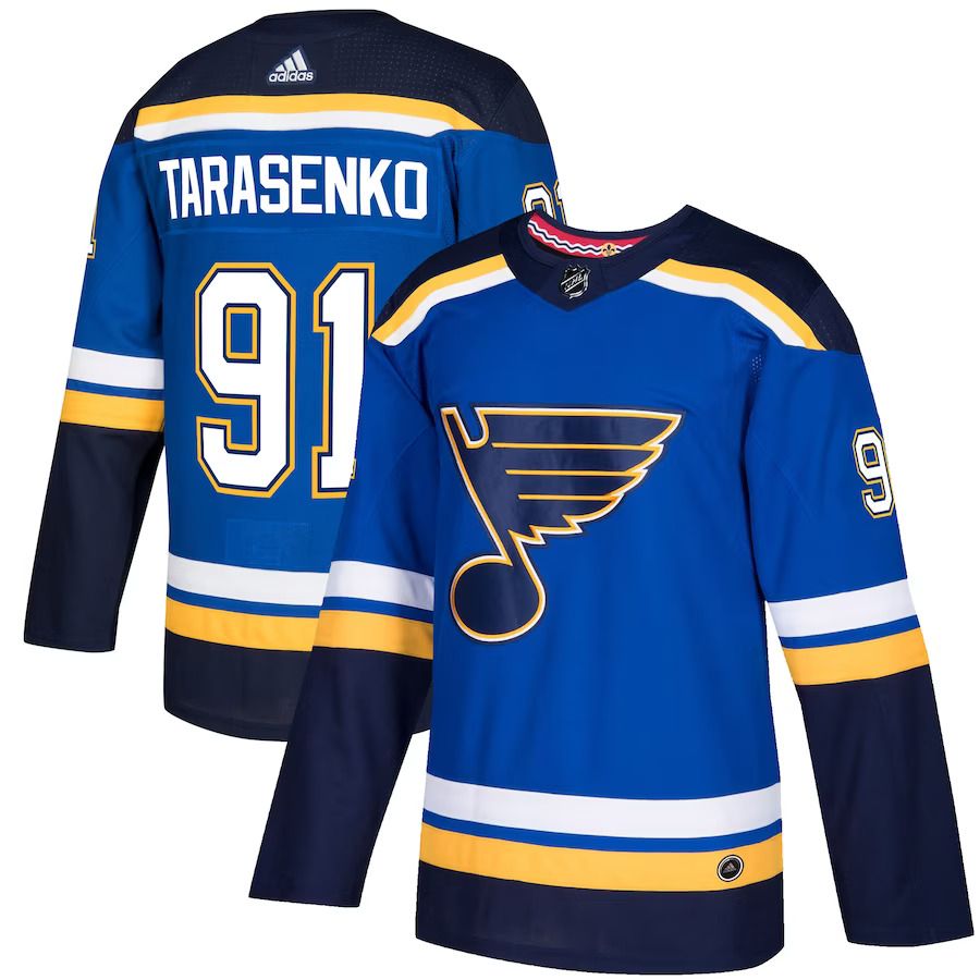 Men St. Louis Blues 91 Vladimir Tarasenko adidas Royal Authentic Player NHL Jersey